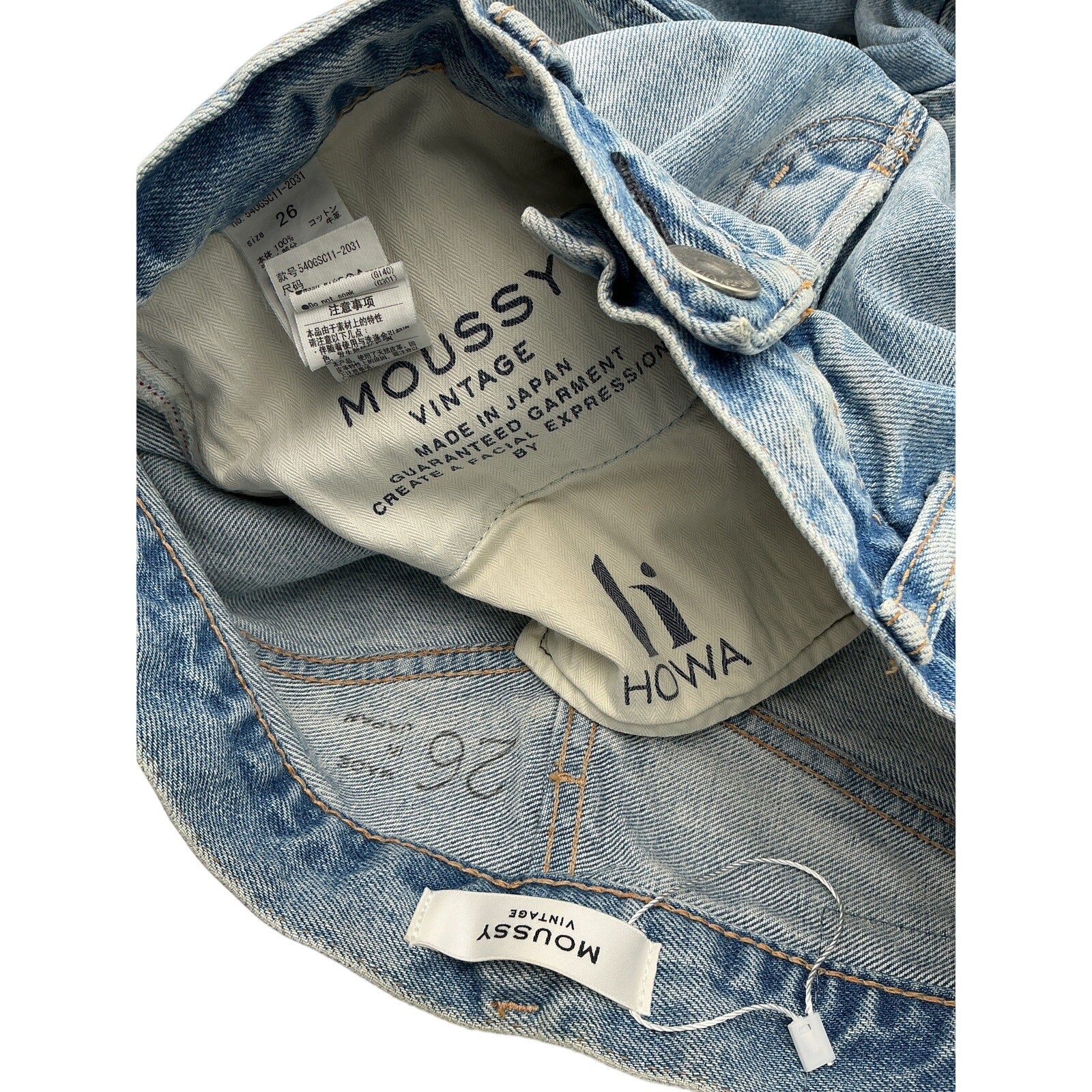 Moussy 'Argnett' Blue Cotton Wide Straight Jean Size 26