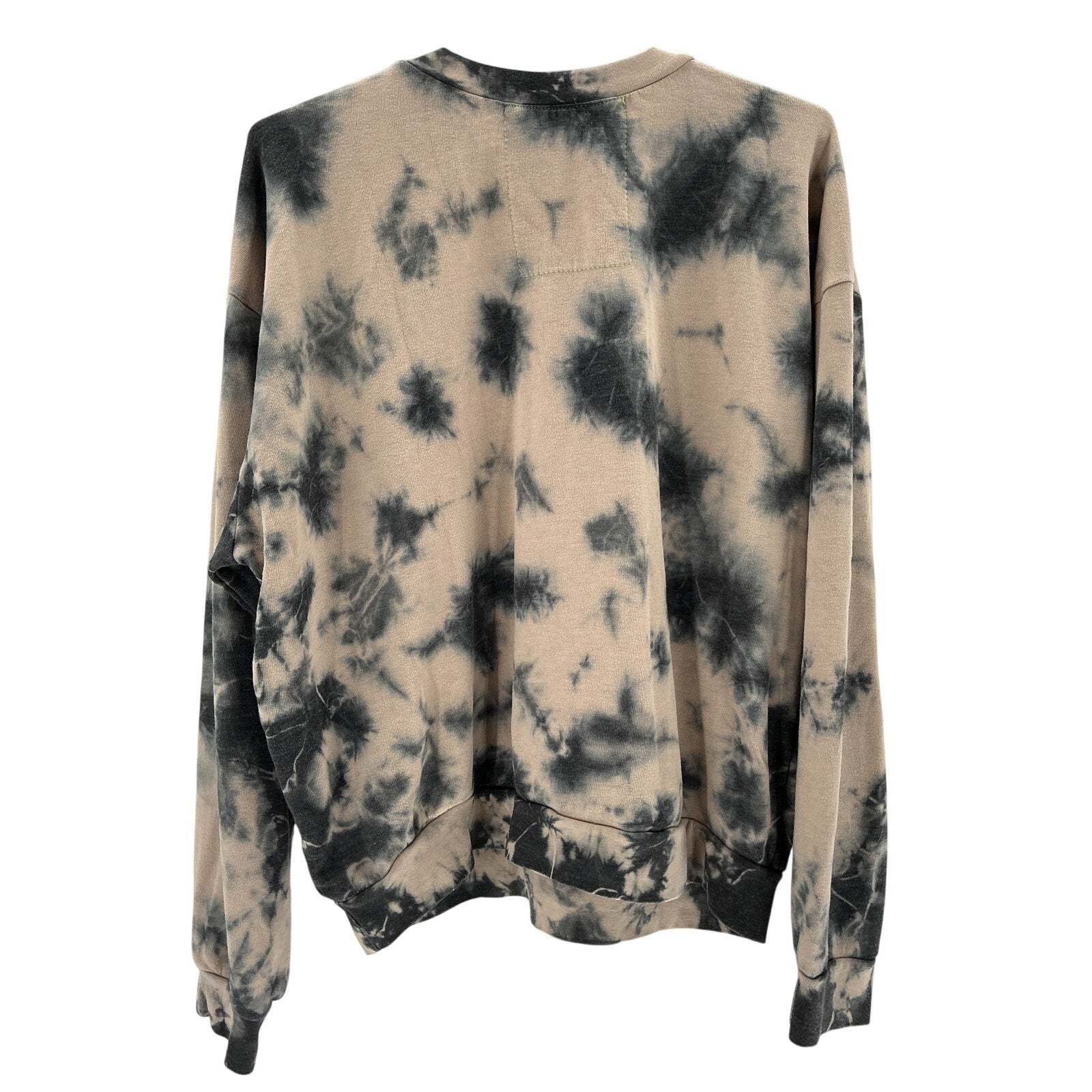 Aviator Nation Tan Cotton Hand Dyed Yin Yang Crew Sweatshirt Size M