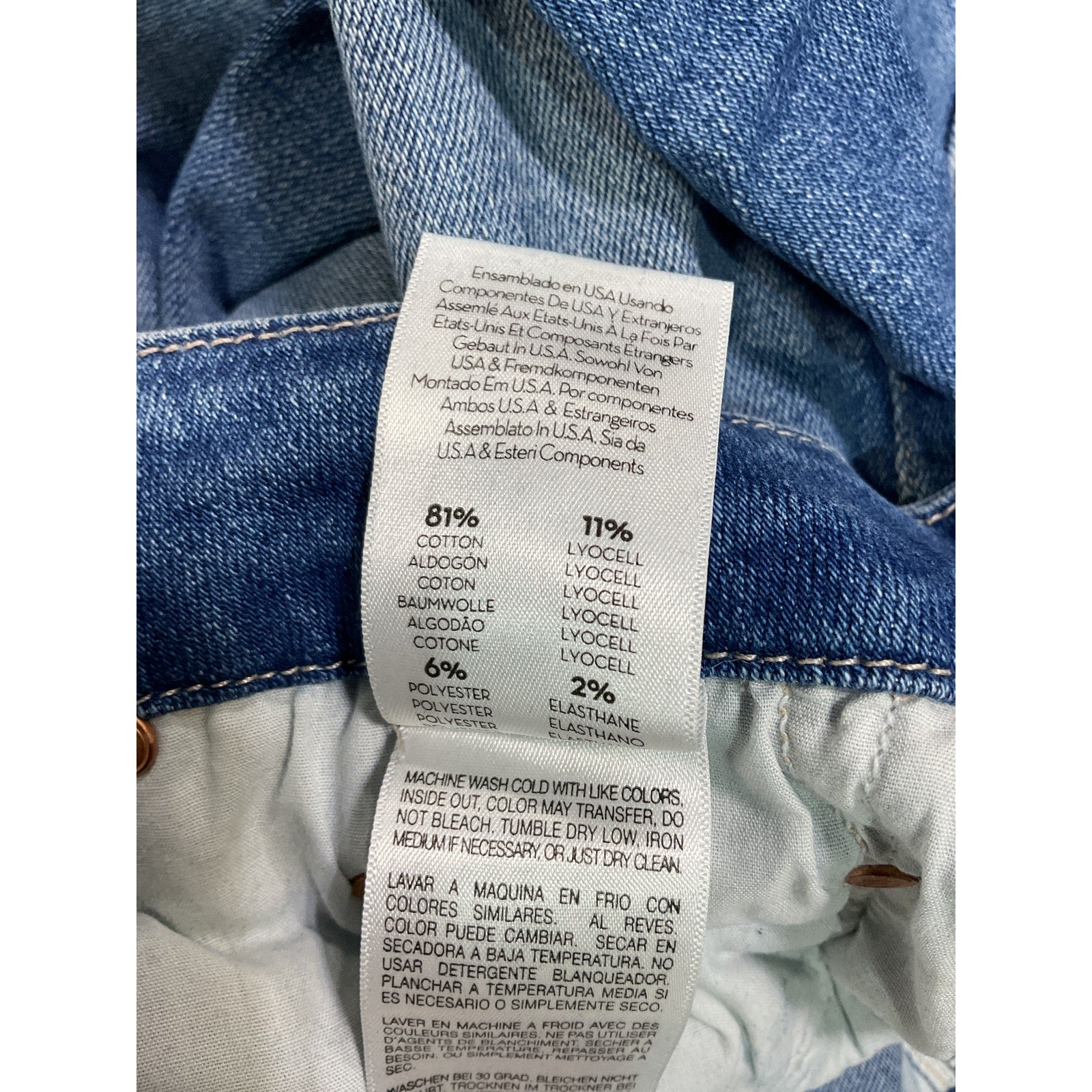 Mother 'The Looker' Blue High Waist Frayed Ankle Skinny Denim Jeans Size 27