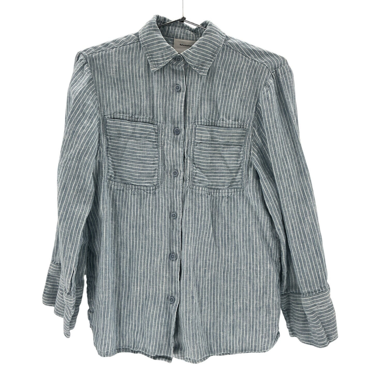Reformation Oversized Blue Ian Shirt Size XS
