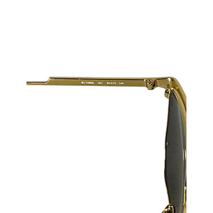 Bottega Veneta D-Frame Gold Metal Gold-Tone Sunglasses Size OS