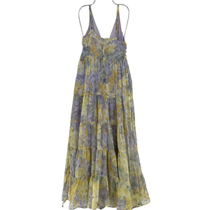 Astr The Label Floral Tiered Maxi Multicolor Elsa Dress Size XS