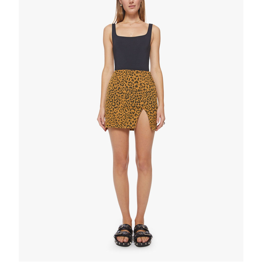 Mother 'The Side Splitter' Brown Denim Mini Skirt Size 28