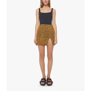Mother 'The Side Splitter' Brown Denim Mini Skirt Size 28