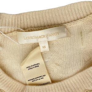 Loveshackfancy Embellished Beige Linus Sweater Size XS
