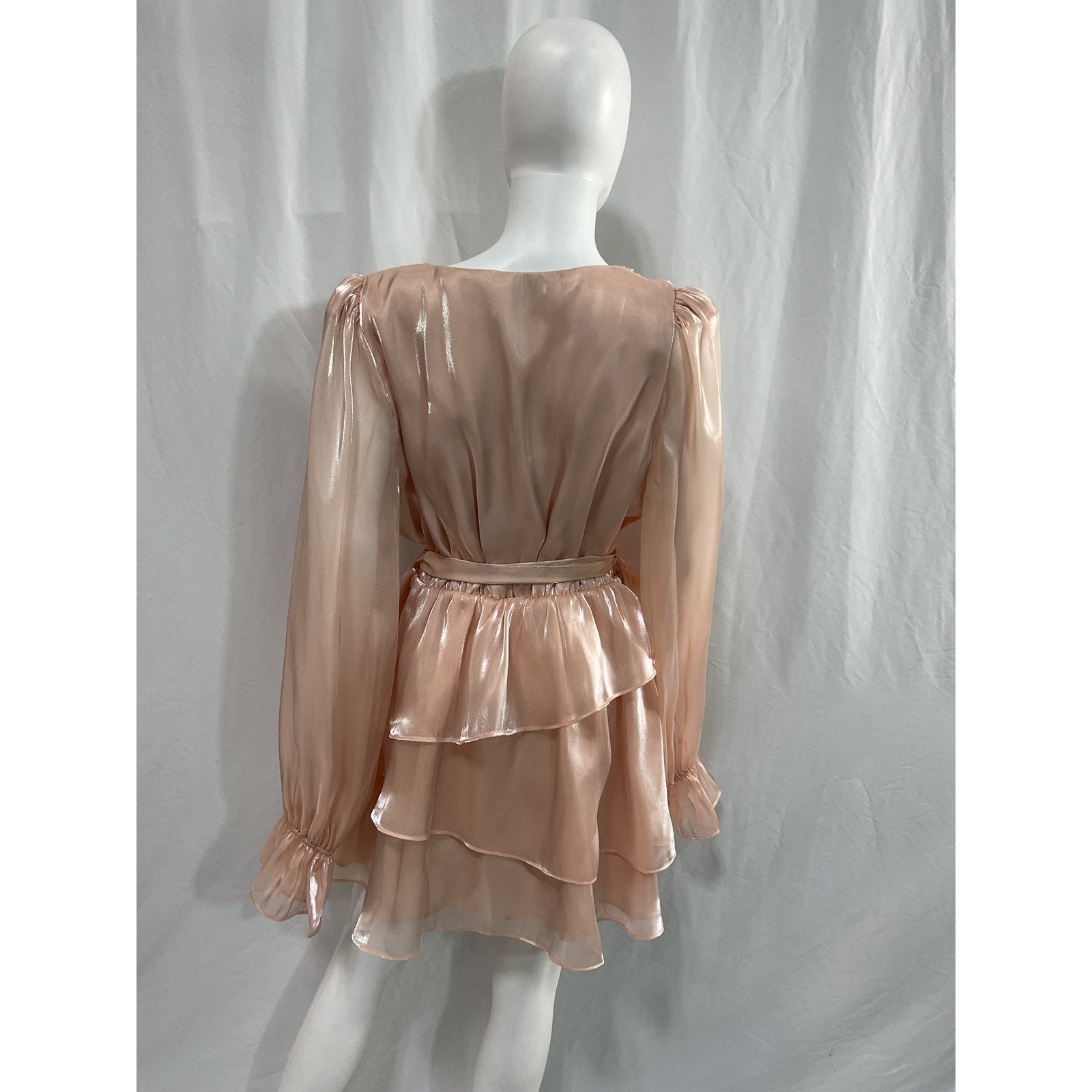 Majorelle 'Elly' Pink Organza Mini Dress Size L