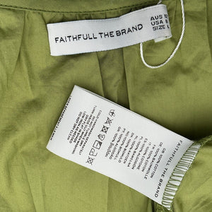 Faithfull The Brand Smocked Green San Michele Dress Size L