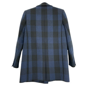 Maje Plaid Blue Goldan Coat Size 36