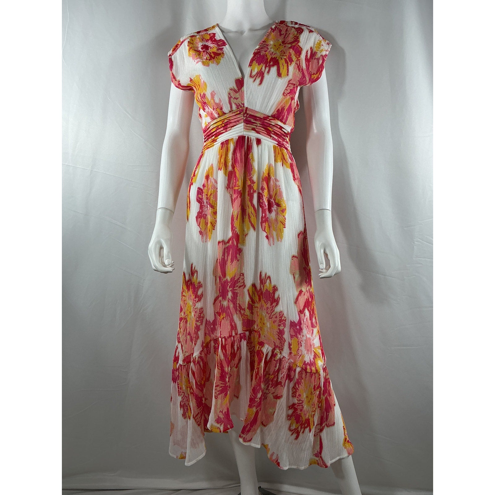 Ramy Brook 'Rachel' Pink Polyester V-Neck Maxi Dress Size XXS - NWT