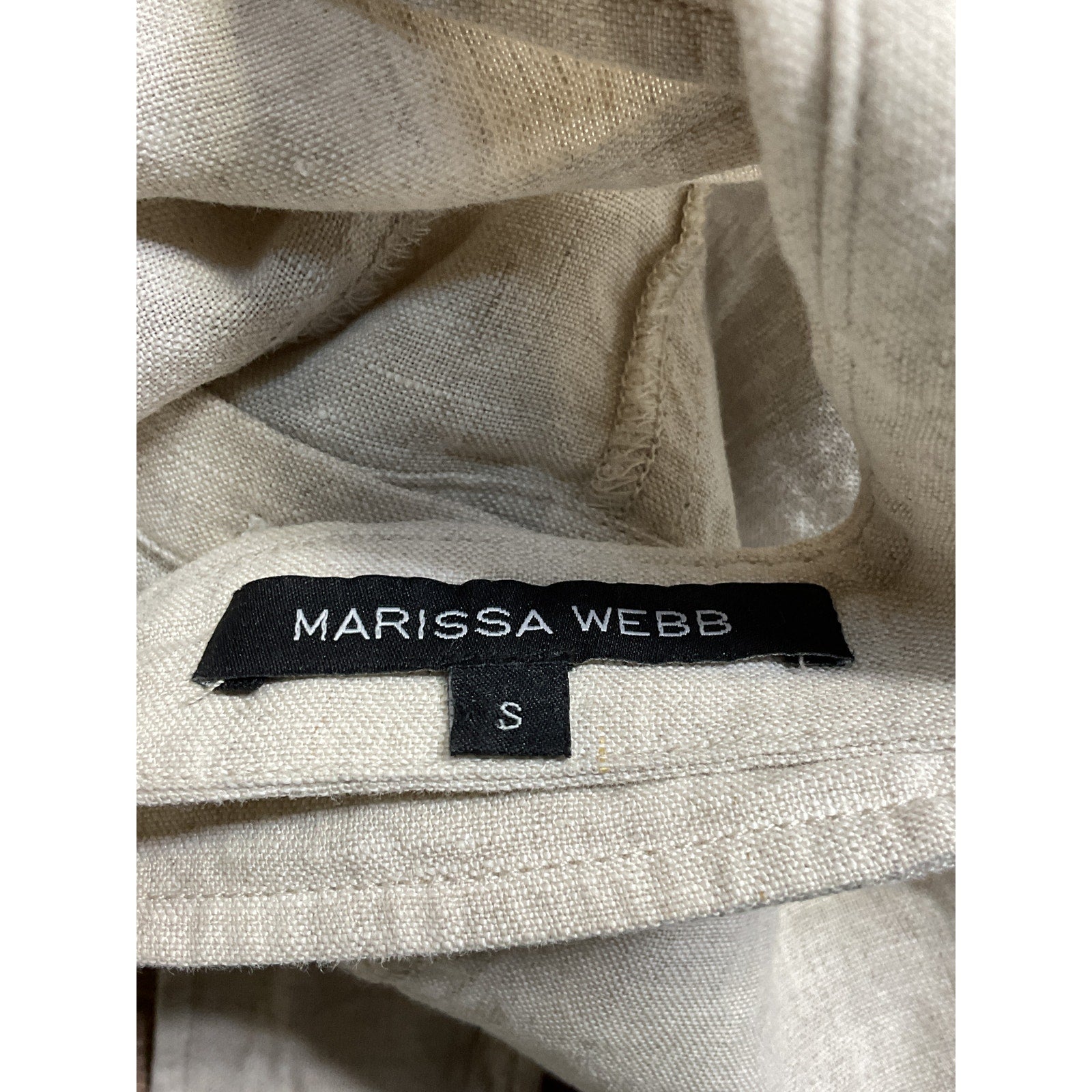 Marissa Webb 'Evie' Beige Linen Open-Back Linen Halter Top Size S
