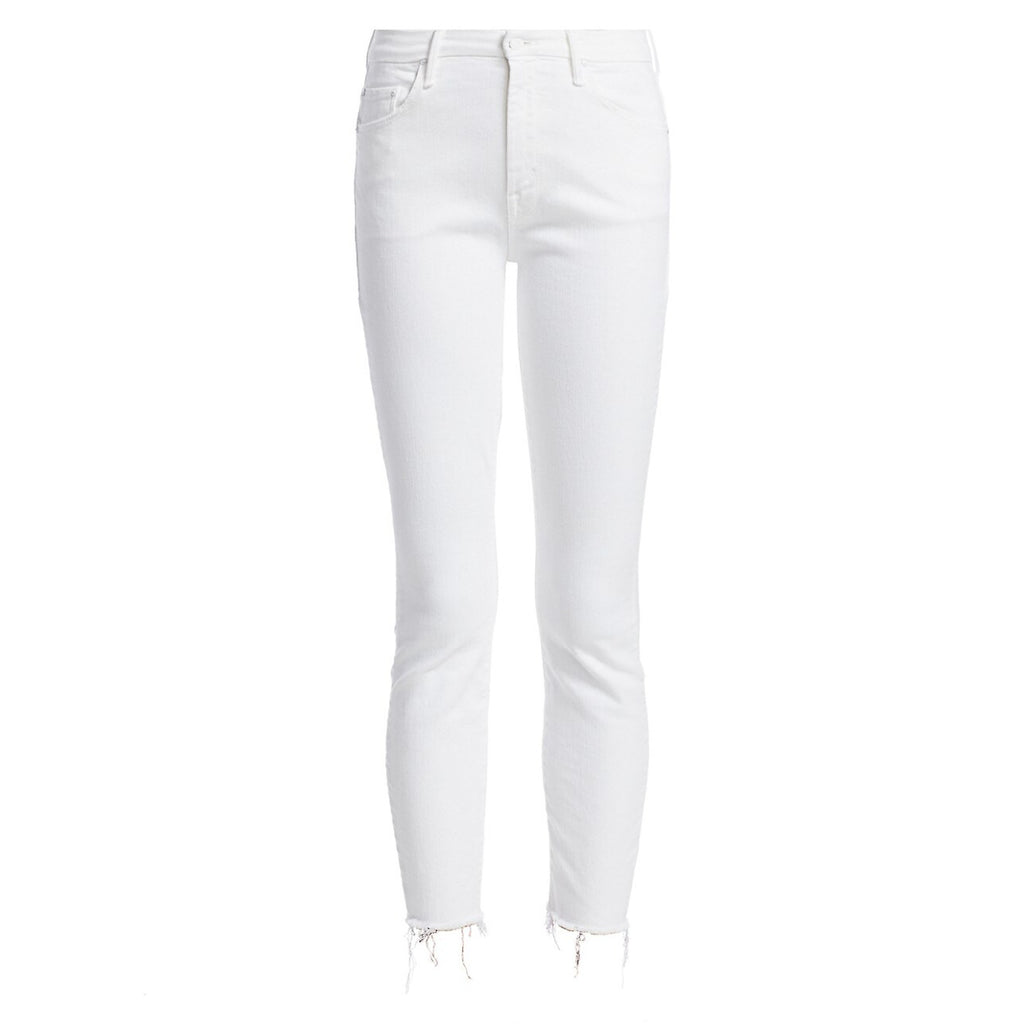 Mother 'The Looker' White High-Rise Ankle Skinny Fray Hem Denim Jean Size 24 (0)