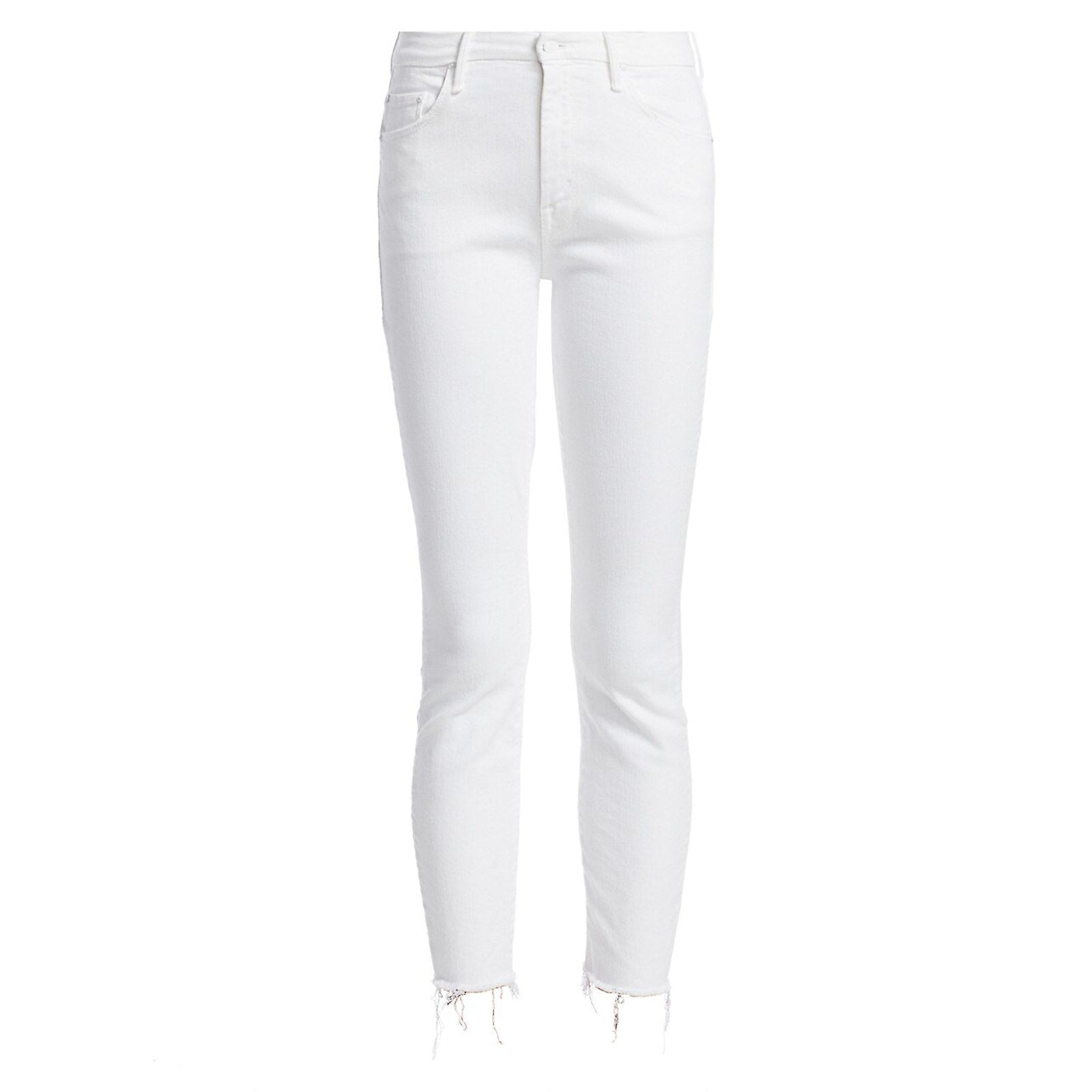Mother 'The Looker' White High-Rise Ankle Skinny Fray Hem Denim Jean Size 24 (0)