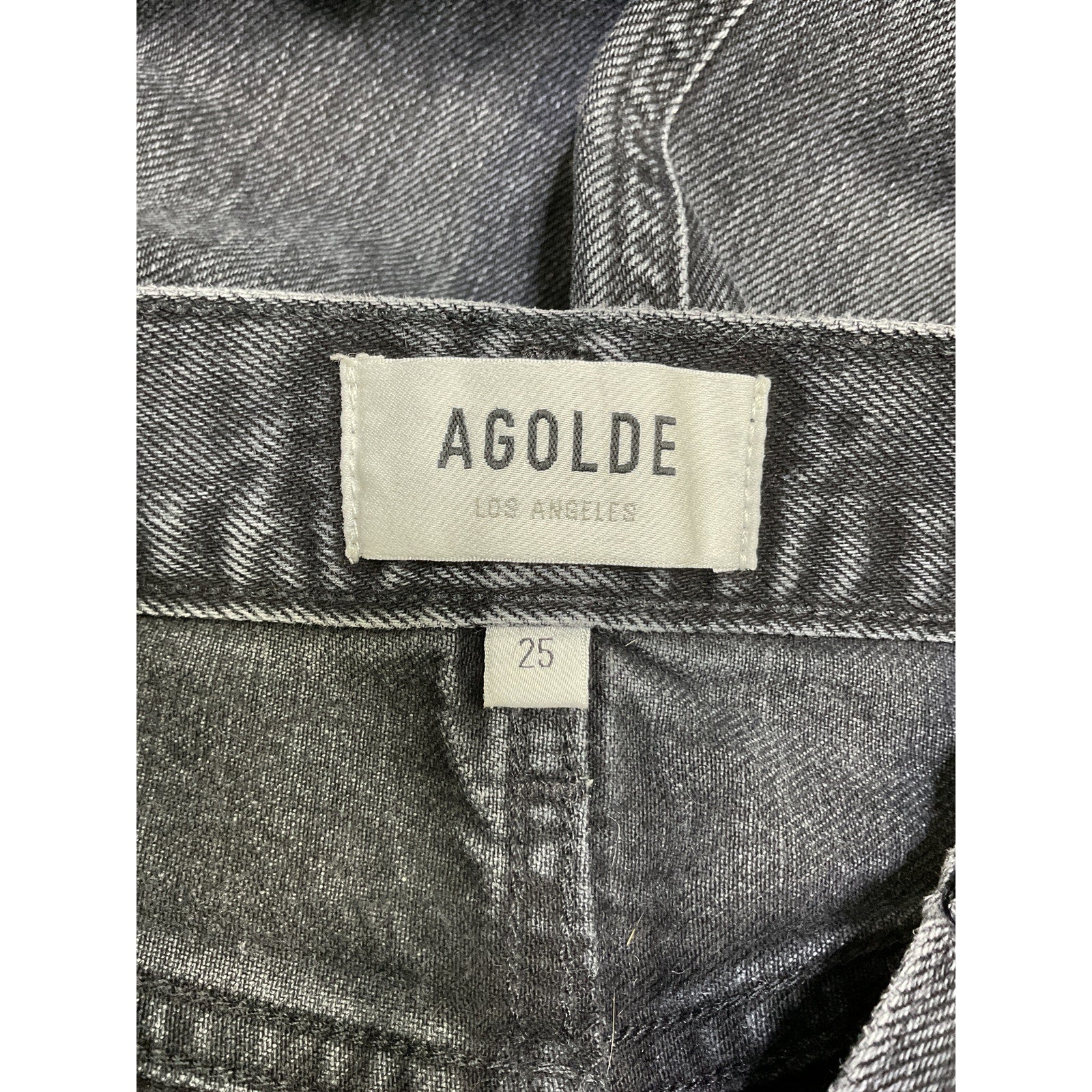 Agolde 'Lana' Black Cotton Mid Rise Straight Jean Size 25
