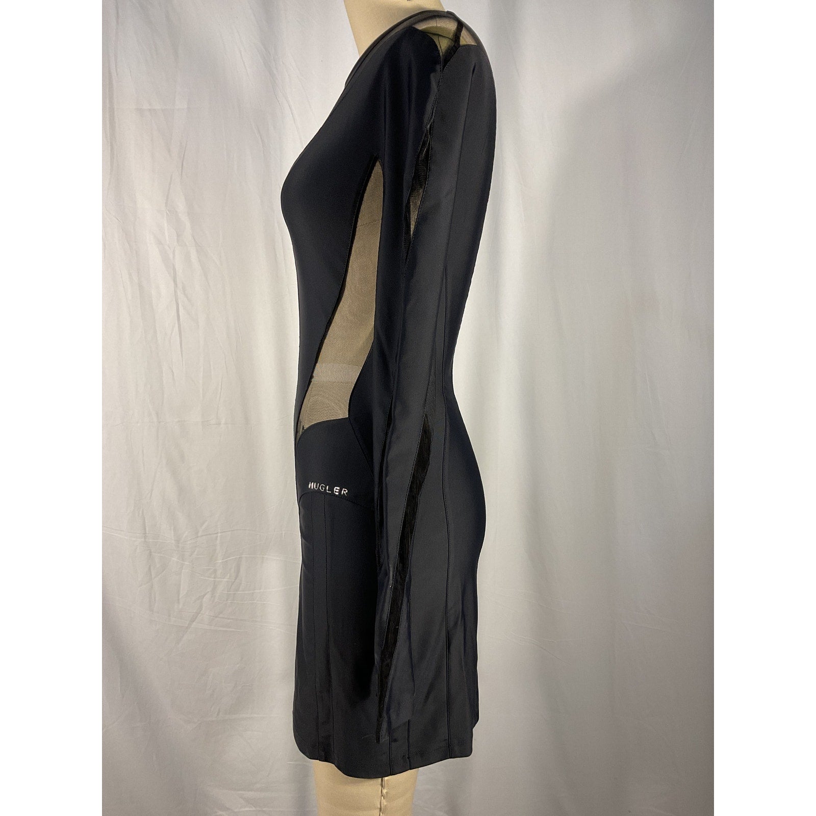 Mugler 'Body Shaping' Black Mini Dress Size 38