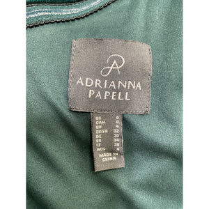 Aidan Mattox Velvet Green One Shoulder Gown Size 0