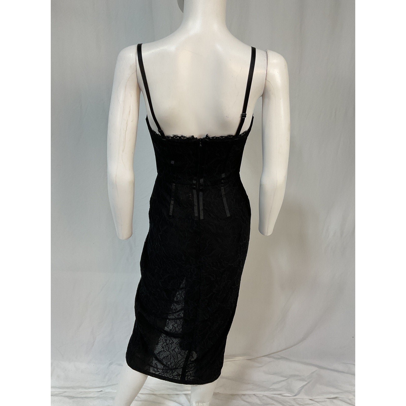 Simkhai x Revolve Black Polyamide Lace Bustier Midi Dress Size XS
