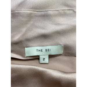 The Sei For Fwrd Pink Off Shoulder Satin Asymmetrical Cowl Top Size 2