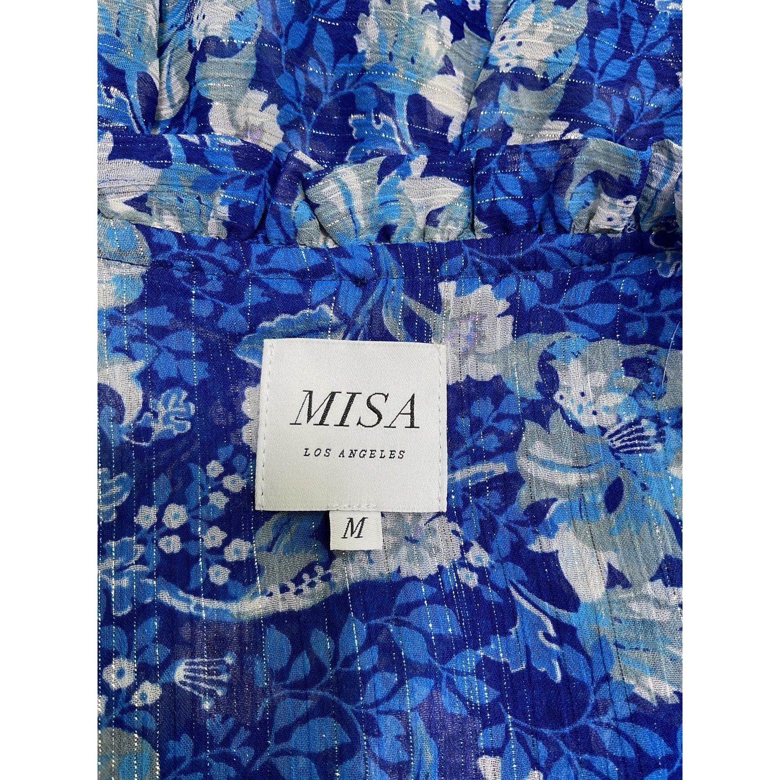 Misa Los Angeles 'Elisabetta' Blue Polyester Dress Size M