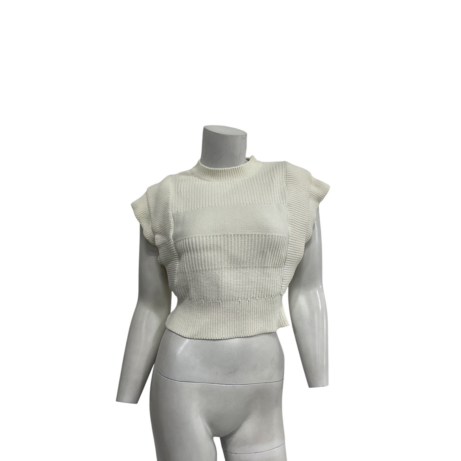 Iro 'Guarida' White Strong Shoulder Sweater Size S