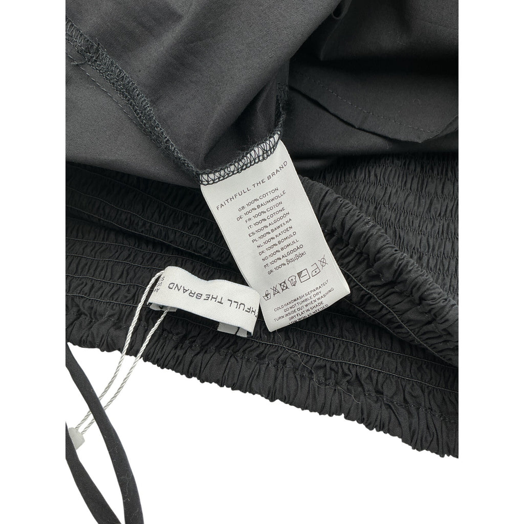 Faithfull The Brand 'Madella' Black Cotton Midi Dress Size M