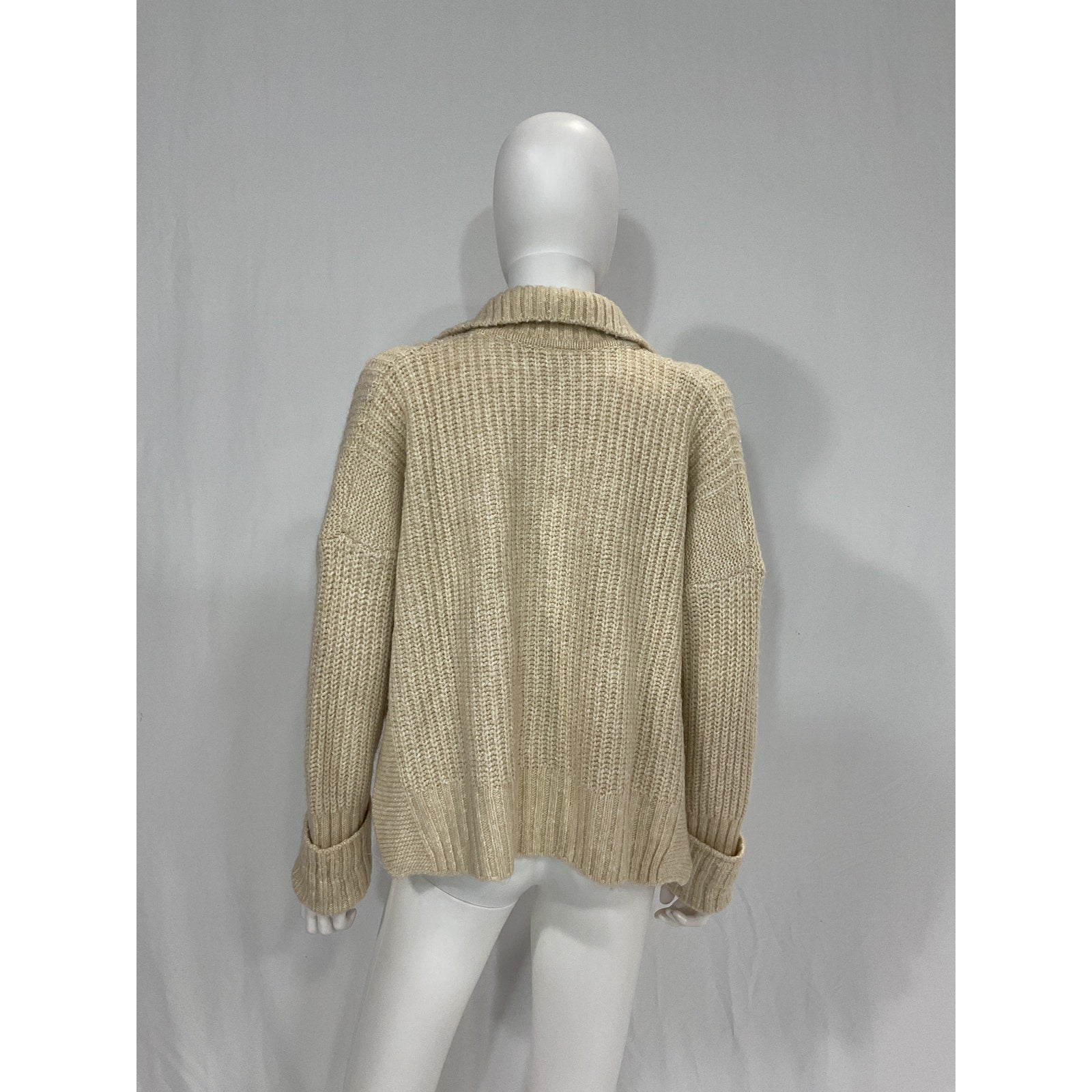 Varley 'Amelia' White Half Zip Knit Sweater Size XS