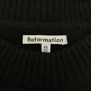 Reformation Cropped Black Paloma Sweater Size XS