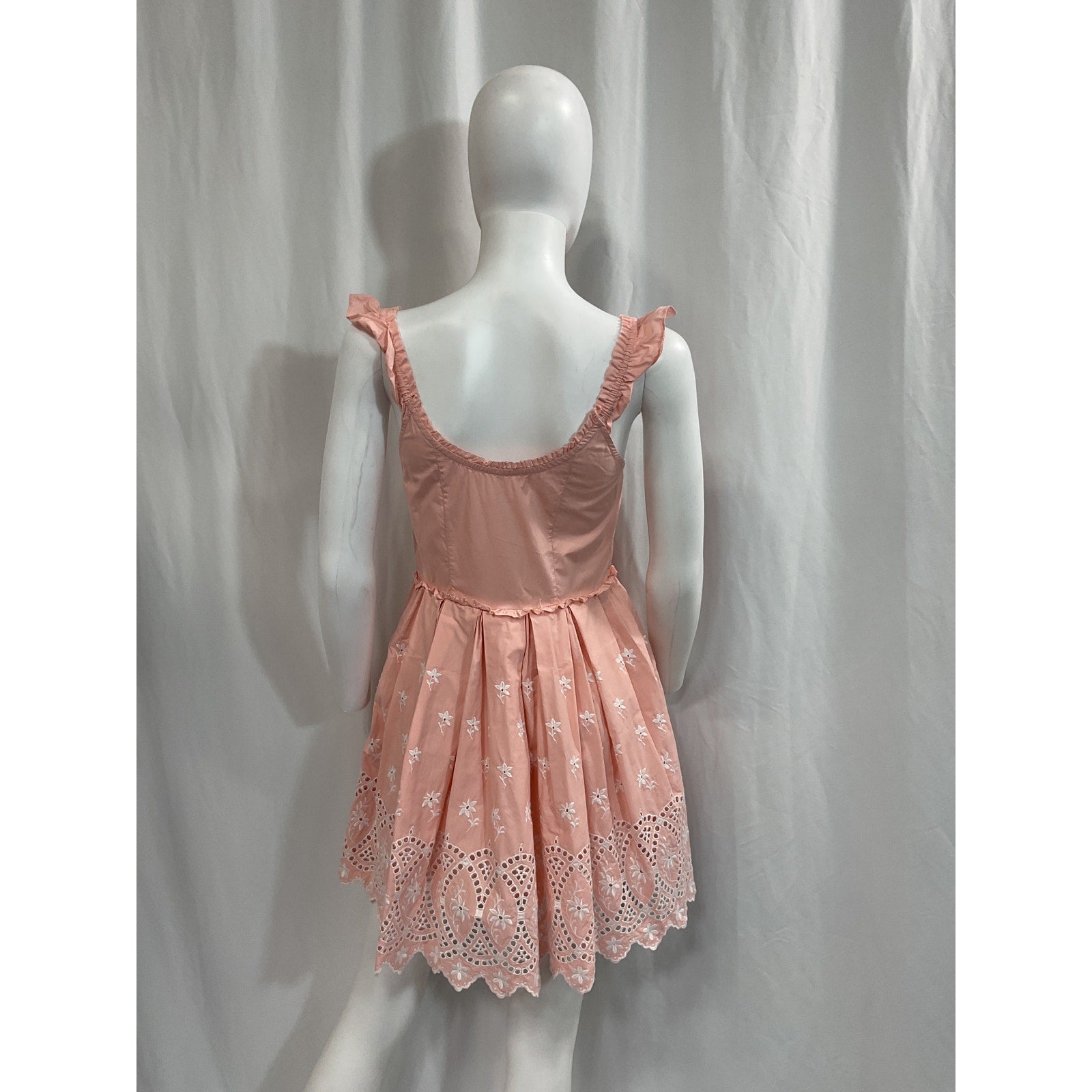 Loveshackfancy 'Mochi' Pink V Neck Mini Dress Size 2