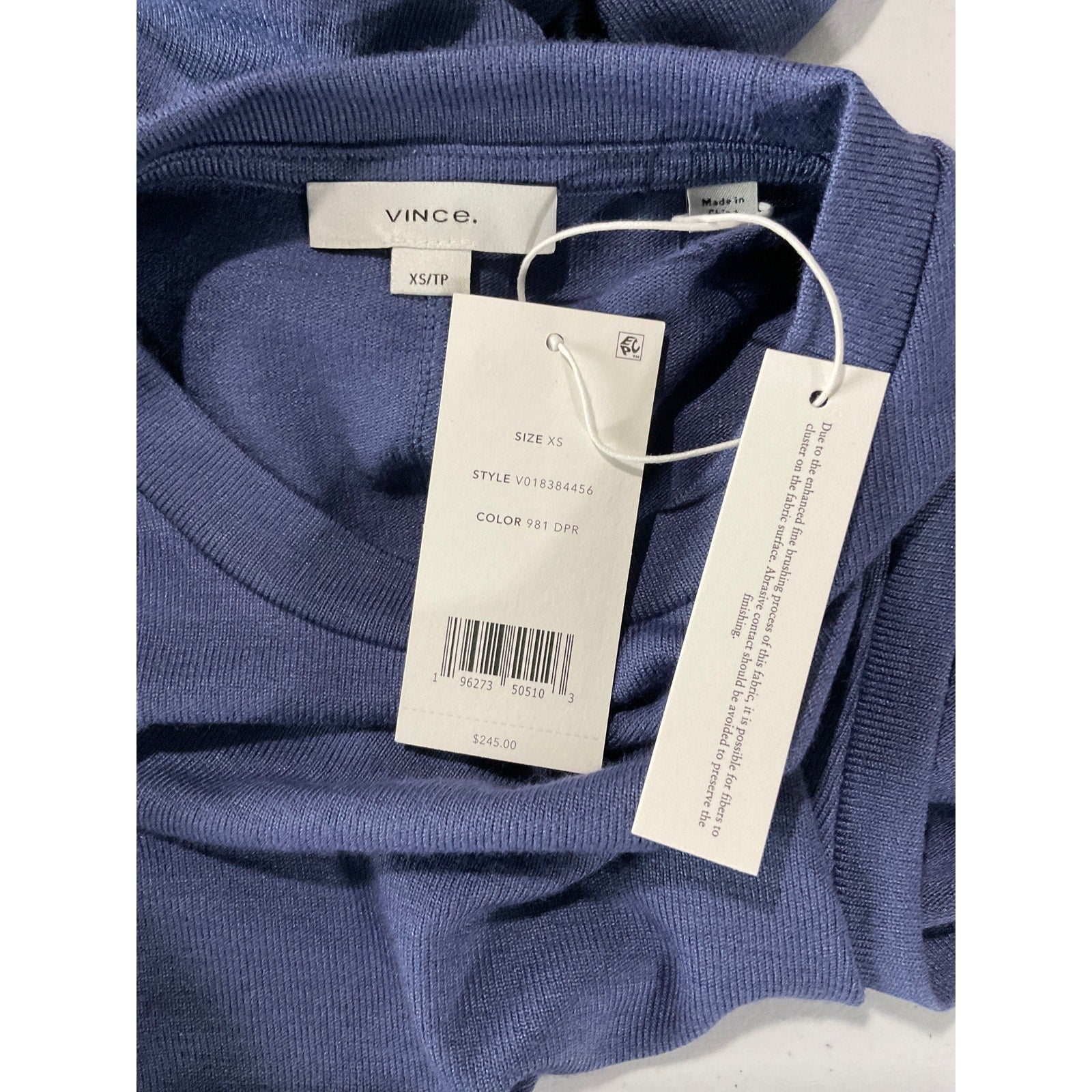 Vince Stretch Jersey Blue Polyester Sleeveless Midi-Dress Size XS