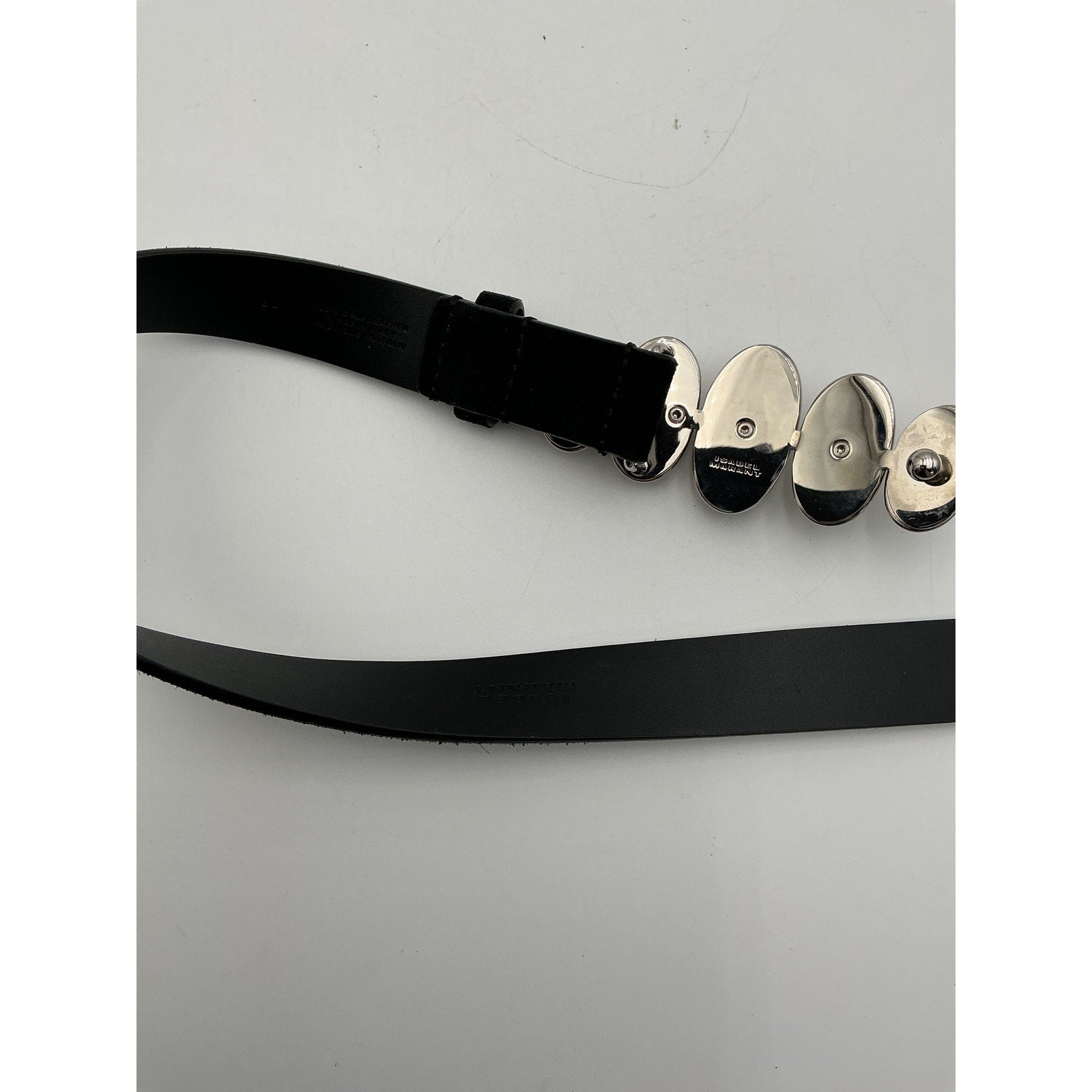 Isabel Marant 'Fuzz' Black Leather Belt Size 80