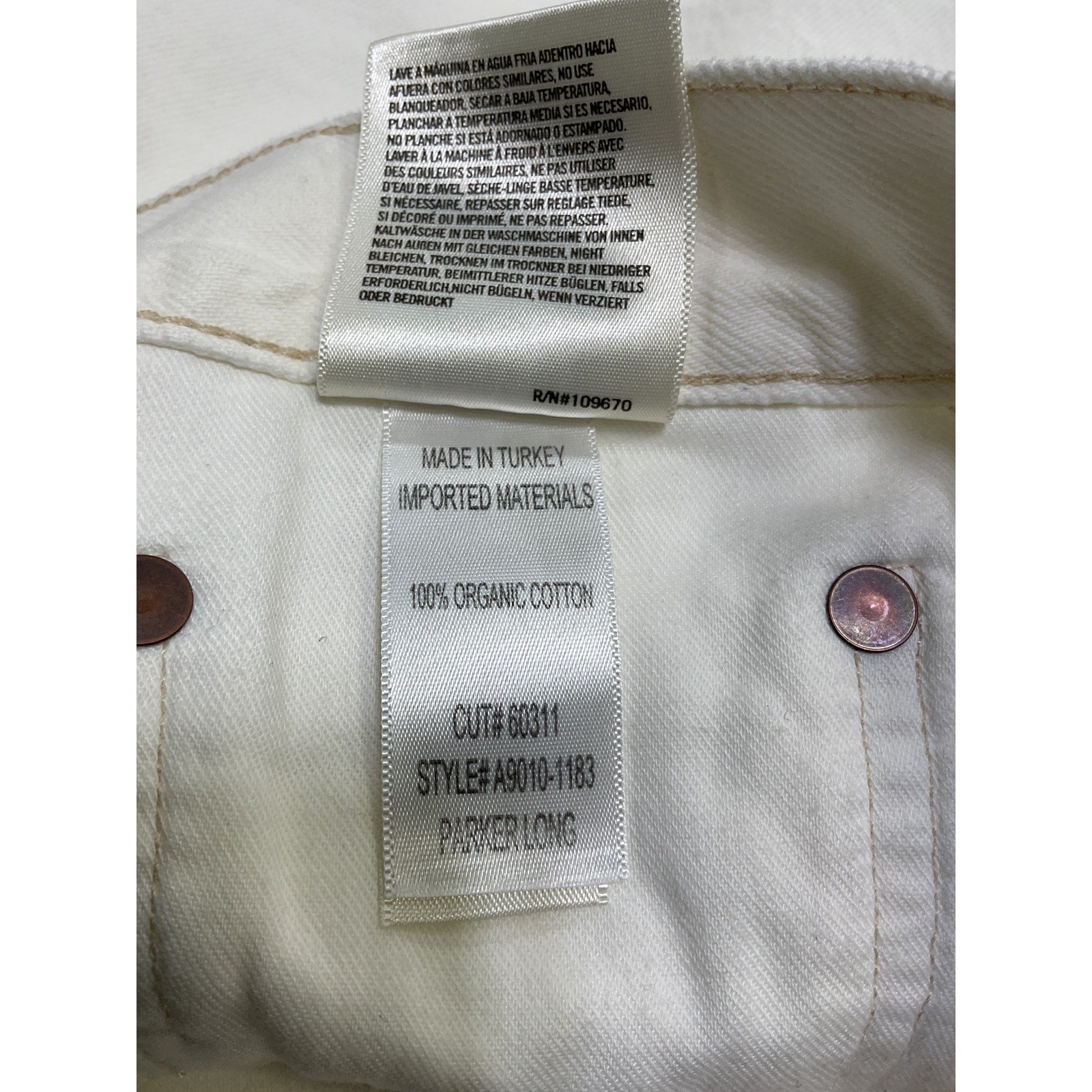 Agolde 'Parker' White Cotton Long Short Size 31