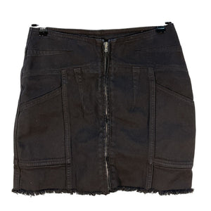 Iro Frayed Denim Black Binda Mini Skirt Size FR 36 / US 4