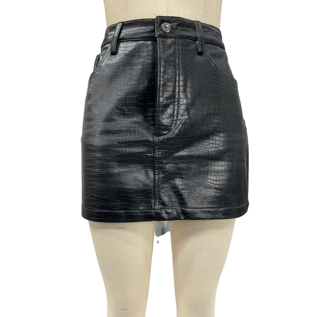 Favorite Daughter 'The Shay' Black Polyurethane Skirt Size 29