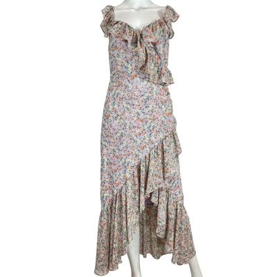 Astr The Label Ruffled Multicolor Mahalia Dress Size S