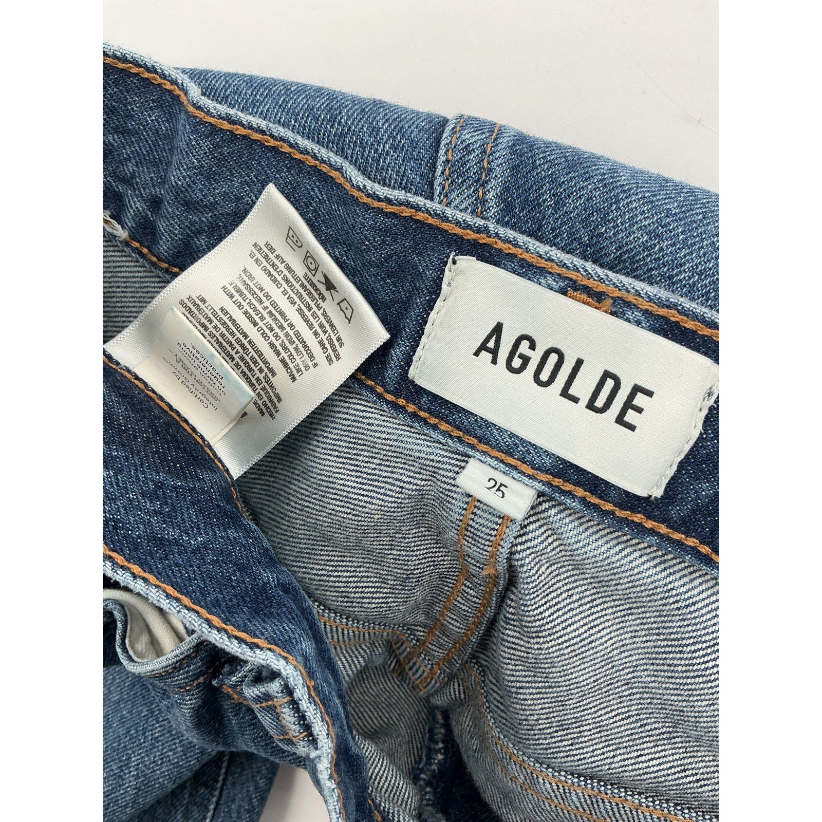 Agolde 'Leena' Blue Cotton Bootcut Jean Size 25
