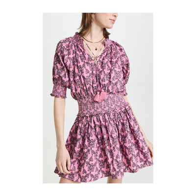 Roller Rabbit 'Pau' Pink Cotton Fiorella Dress Size M