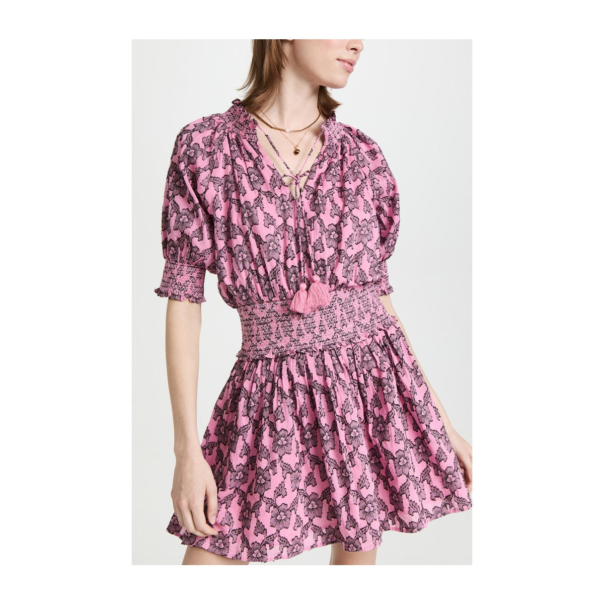 Roller Rabbit 'Pau' Pink Cotton Fiorella Dress Size M