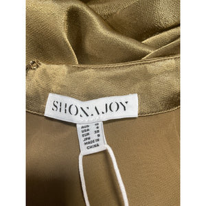 Shona Joy 'Thalia' Gold Lenzing Bias Cut Out Midi Dress Size 6