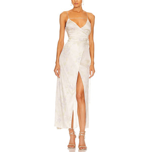 L'Academie Floral Ivory Multi Loulou Midi Dress Size XS