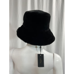 Rag & Bone 'Addison' Black Faux Fur Reversible Bucket Hat Size M - NWT
