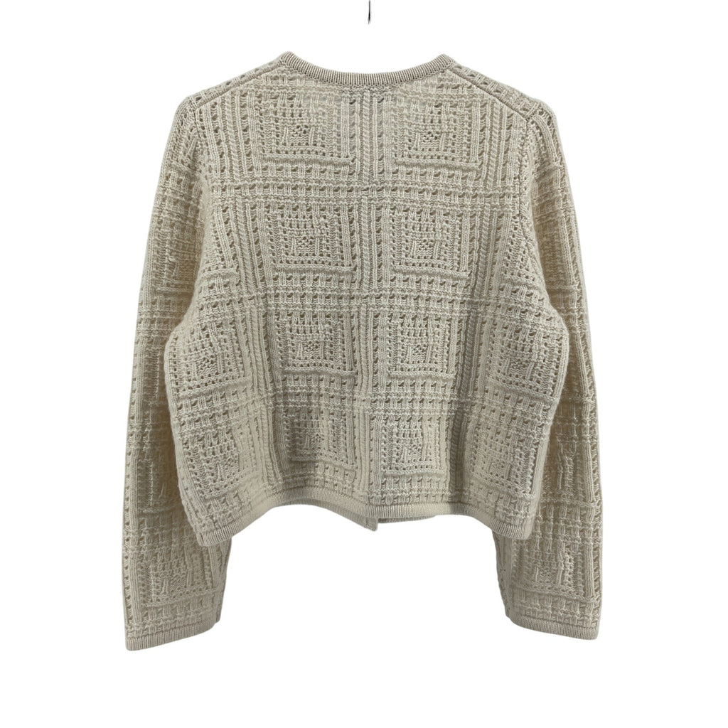 Nili Lotan 'Harry' Ivory Cashmere Cashmere Sweater Jacket Size L