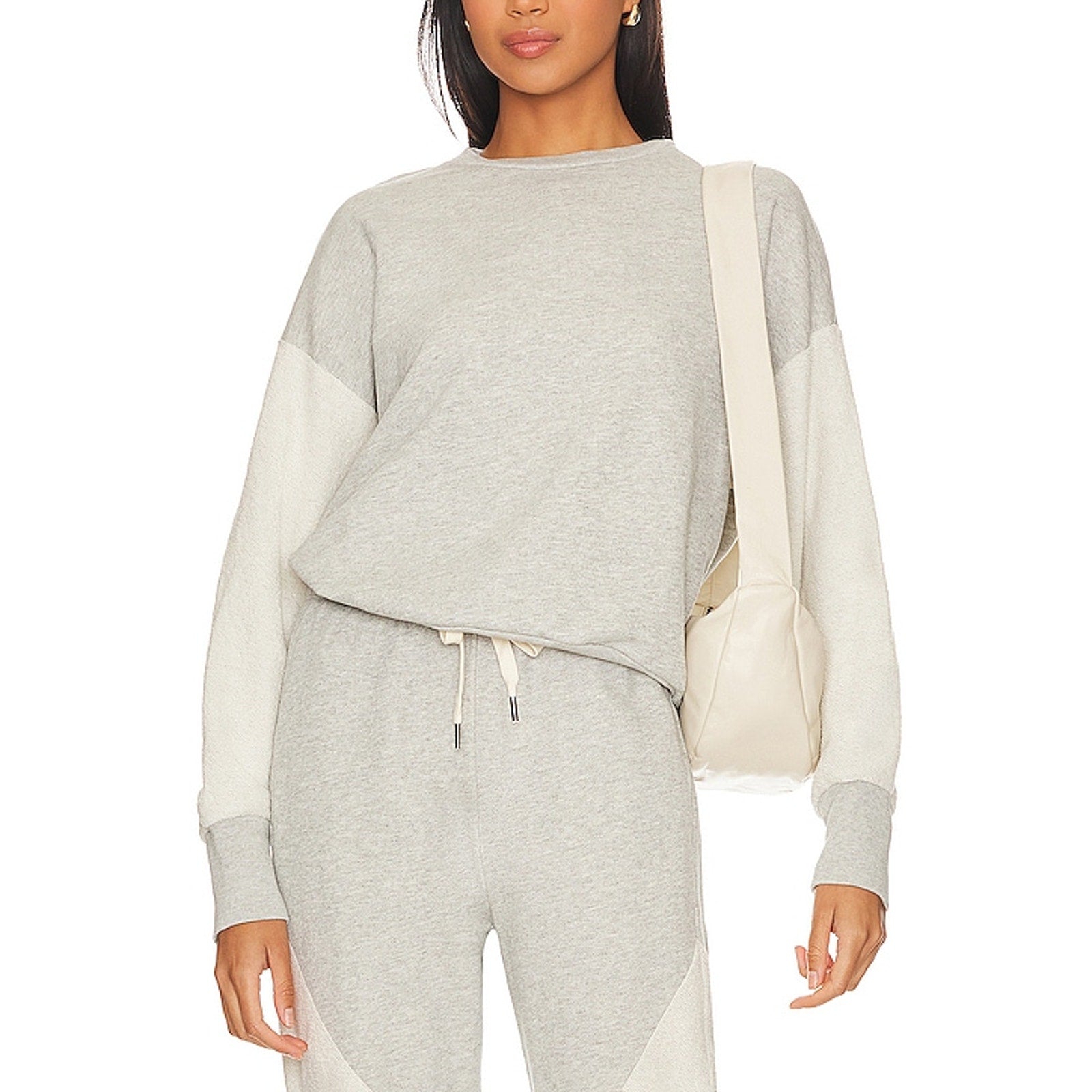 Nsf Cj Reverse Sleeve Grey Cotton Crewneck Sweatshirt Size XXS