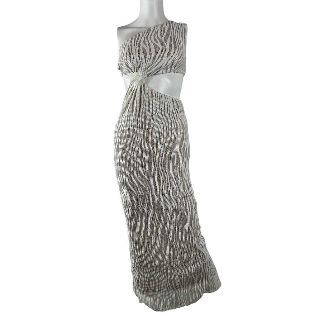 Michael Costello X Revolve 'Caroline' Ivory Polyester Maxi Dress Size XXS