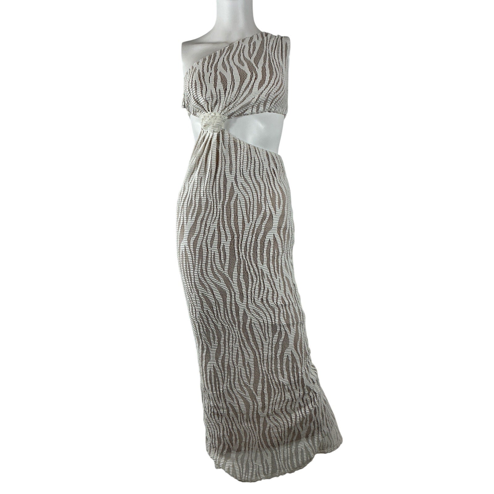 Michael Costello X Revolve 'Caroline' Ivory Polyester Maxi Dress Size XXS
