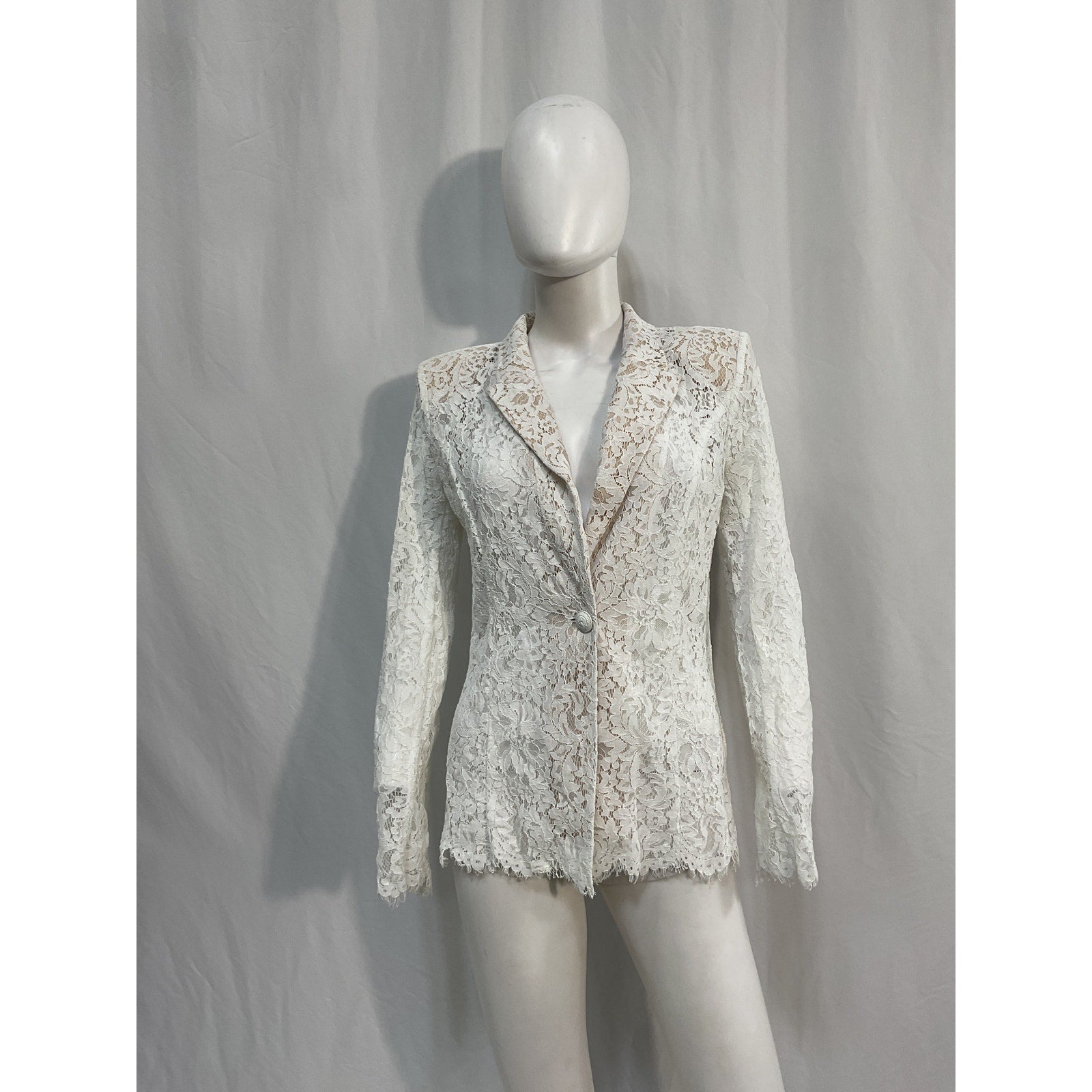 L'Agence 'Clementine' White Nylon Blazer Size 2