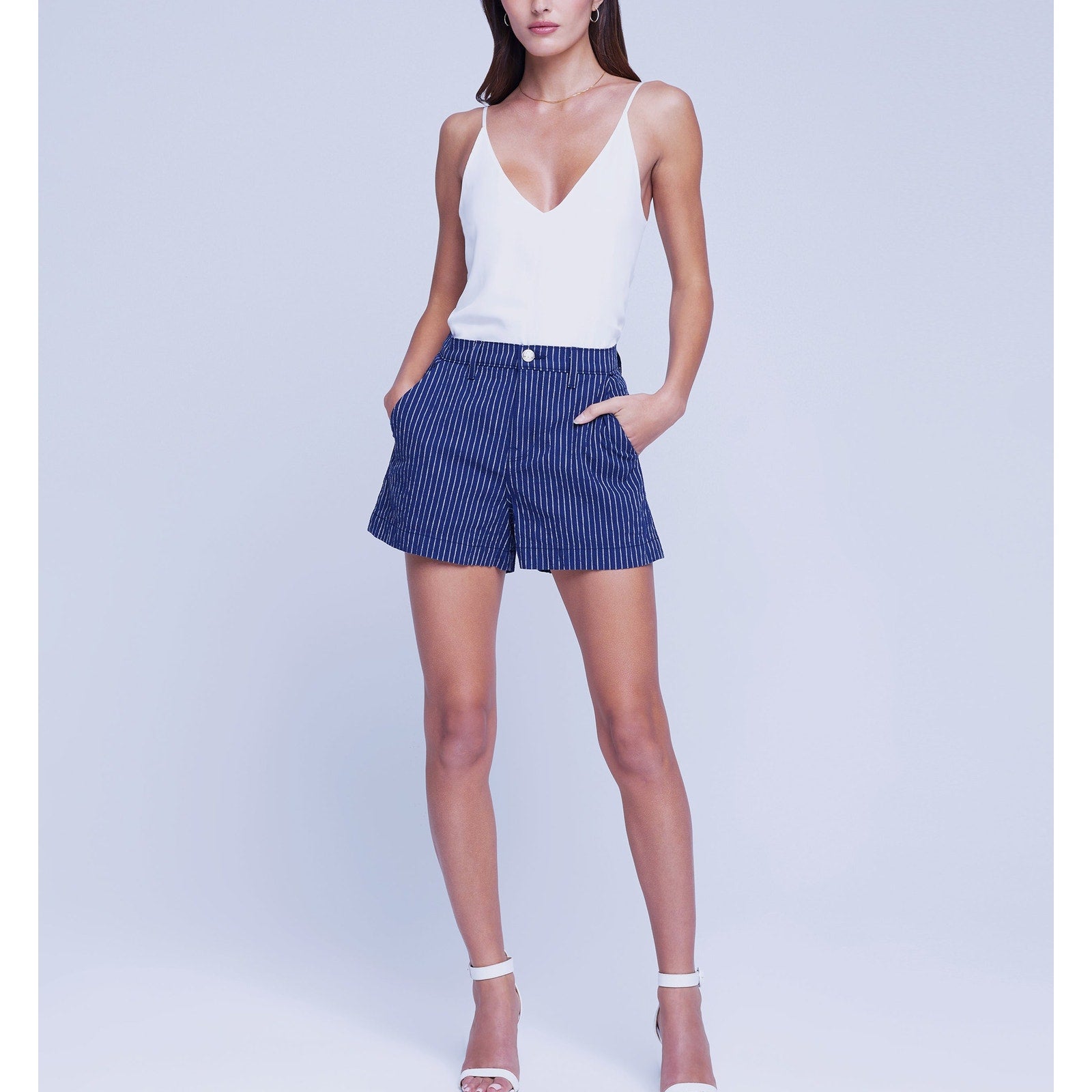 L'Agence 'Jameson' Blue Cotton Short Size 27