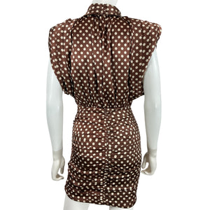 Ronny Kobo Polka Dot Brown Antares Mini Dress Size XS