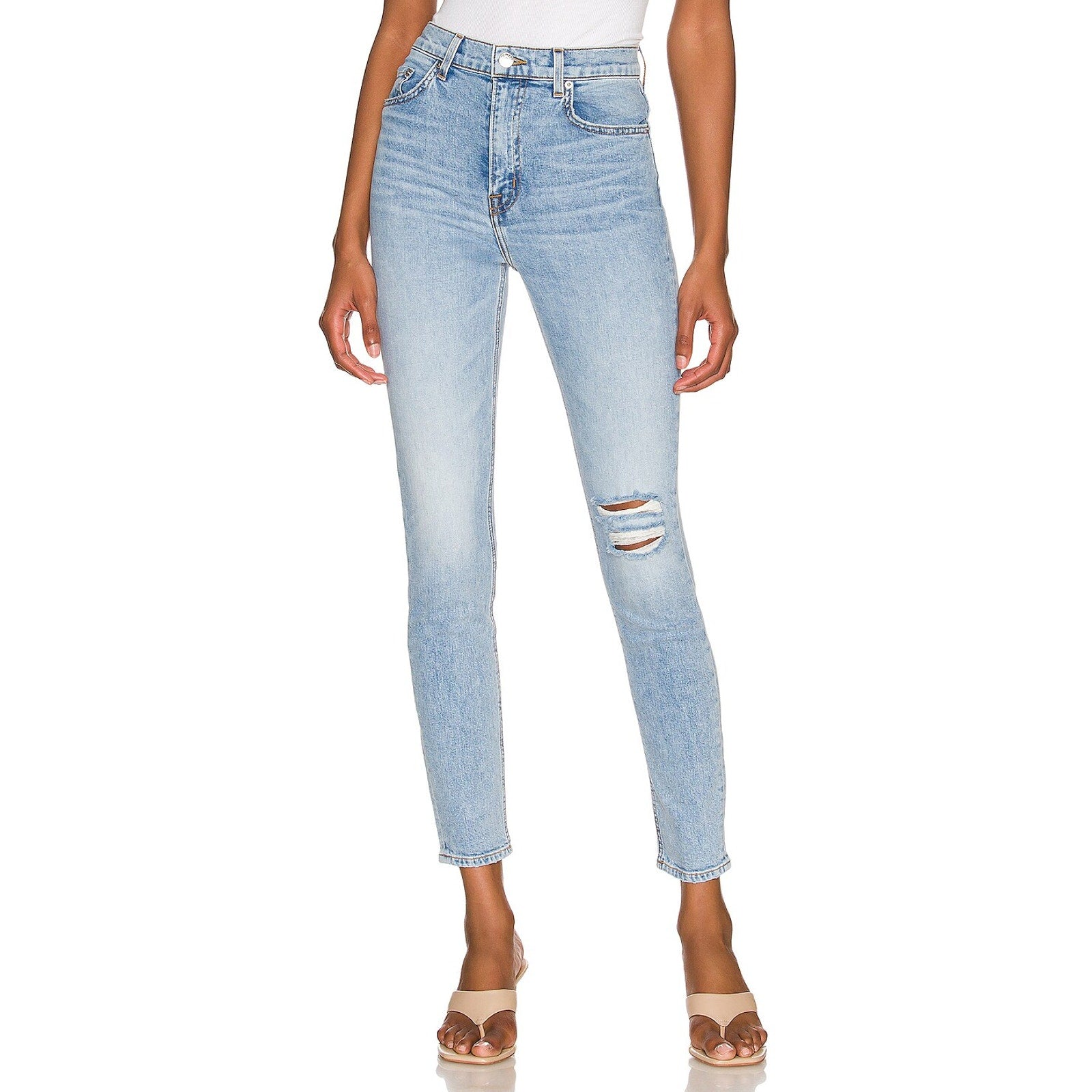 Grlfrnd 'Kendall' Blue Cotton High Rise Stretch Skinny Jean Size 28