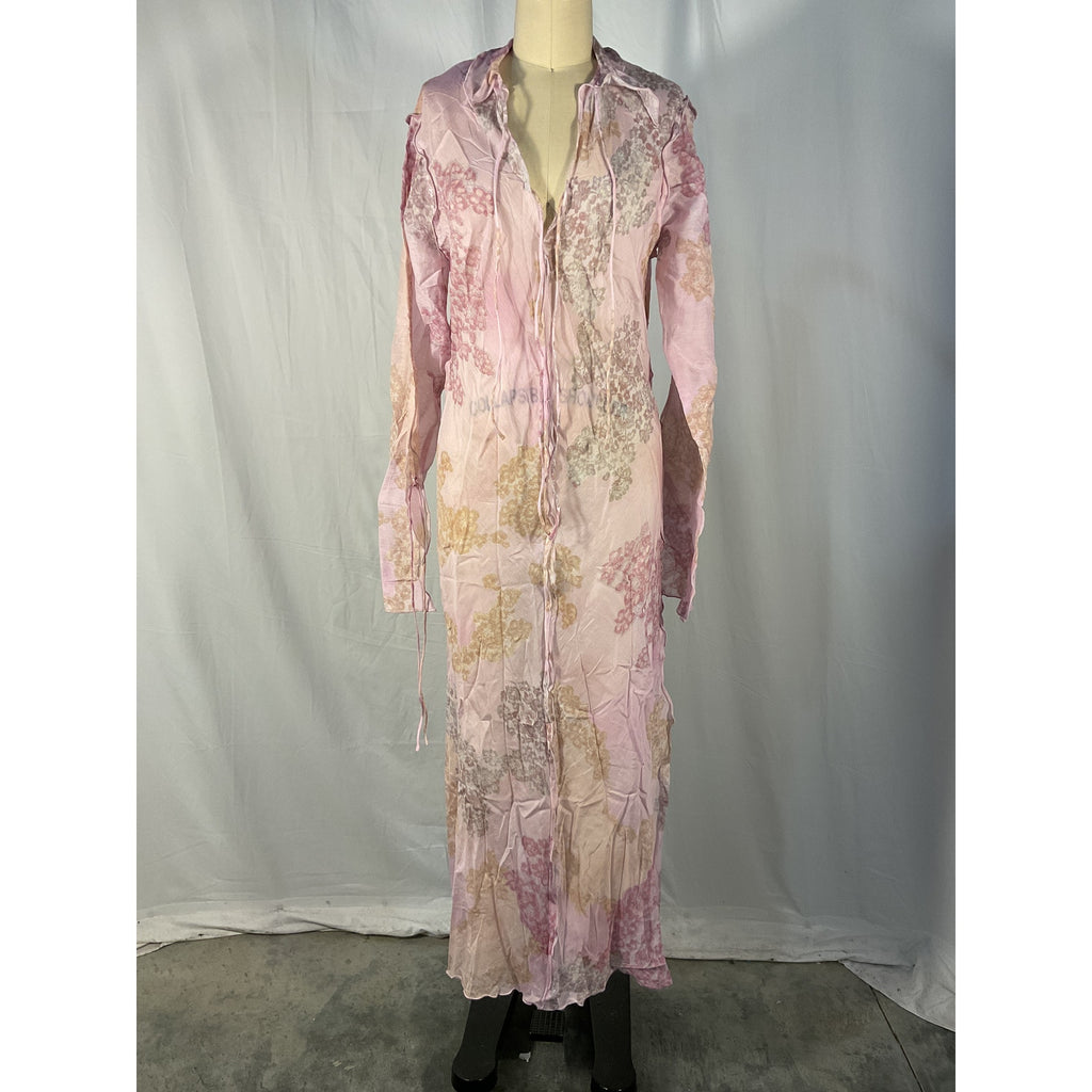 Acne Studios 'Daftan' Pink Lace Camo Long Sleeve Dress Size 40