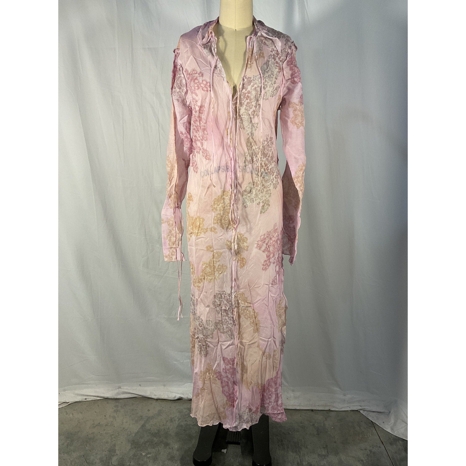 Acne Studios 'Daftan' Pink Lace Camo Long Sleeve Dress Size 40