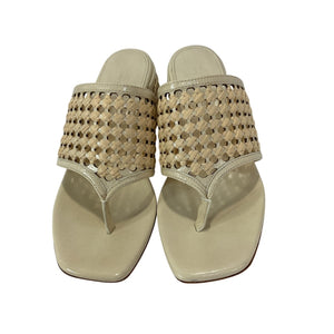Tory Burch Woven New Ivory Raffia Sandal Size 8.5